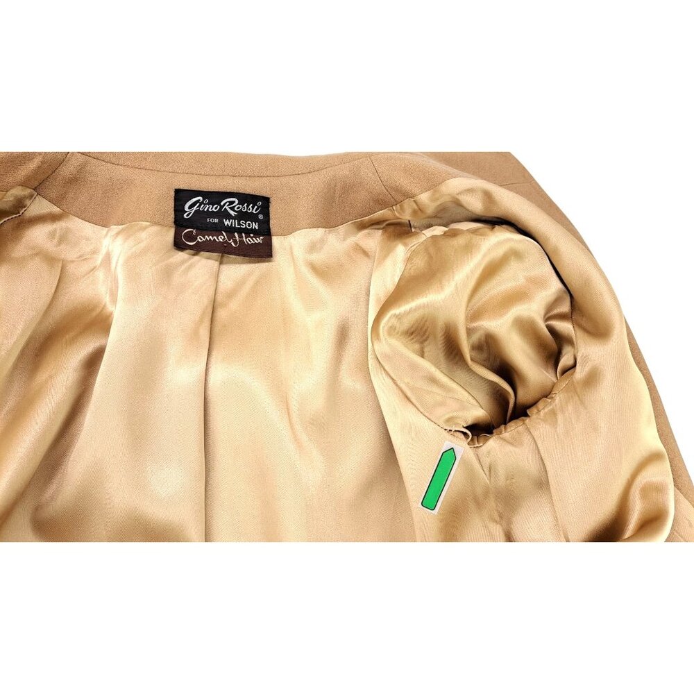 Vintage Gino Rossi For Wilson Camel Hair Coat Women Size 12 Pockets Button Front - Picture 11 of 13